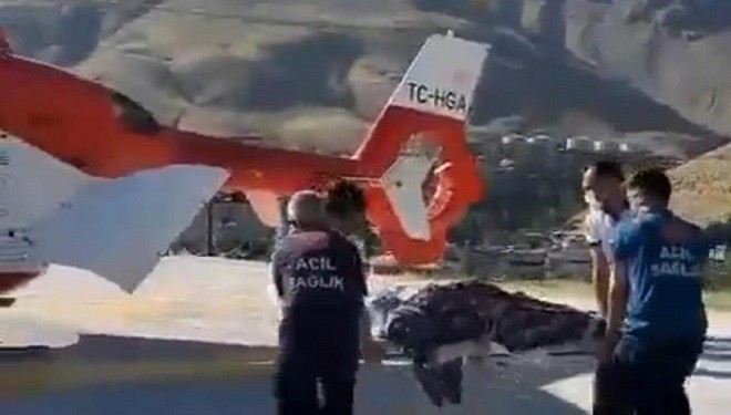84 yaşındaki hasta için helikopter havalandı