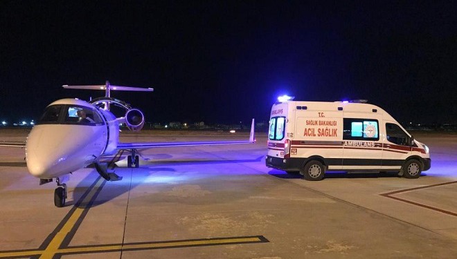 Van’da ambulans uçak minik bebek için havalandı