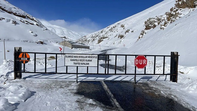 Van-Bahçesaray yolu kar ve tipi nedeniyle trafiğe kapatıldı
