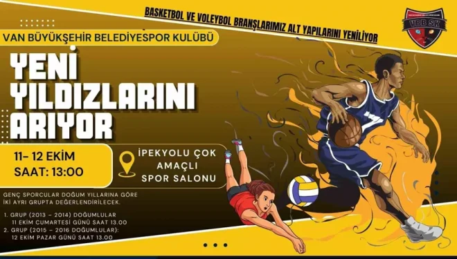 Van Büyükşehir Belediyespor Kulübü yeni yıldızlarını arıyor