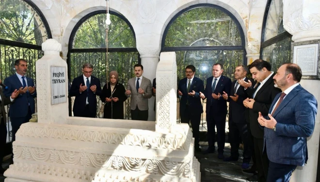 Vali Balcı ve Gülşen Orhan Feqiyê Teyran'ın türbesini ziyaret etti