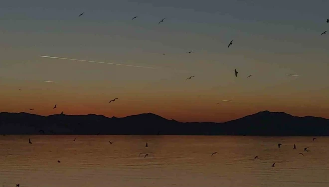 Van semalarında kartpostallık akşam: Uçaklar, kuşlar ve kızıl günbatımı büyüledi