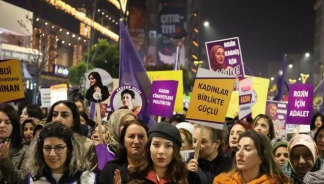 Van'da yüzlerce kadın Rojin için yürüdü