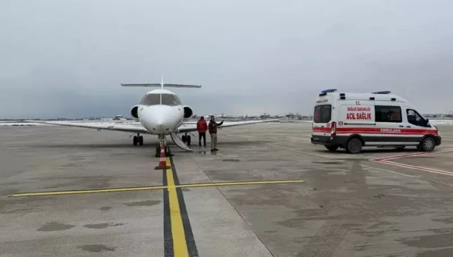 Yenidoğan bebek uçak ambulansla Konya’ya sevk edildi