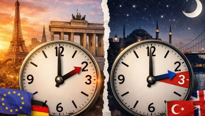 Birçok ülke ile Türkiye arasındaki saat farkı 1'e düştü