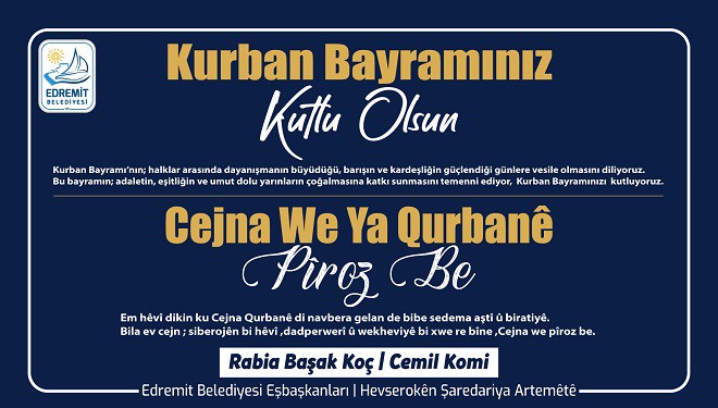 Edremit Belediyesi’nden Kurban Bayramı mesajı