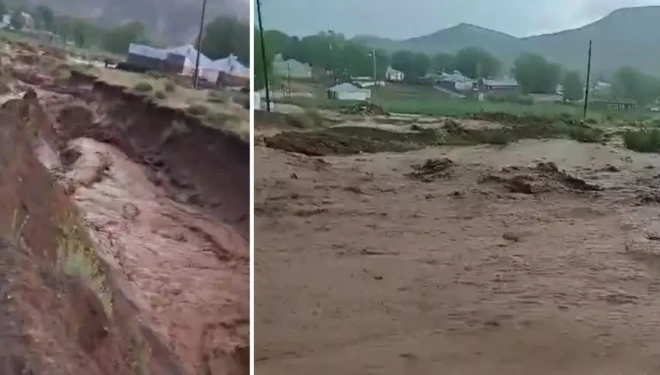 Saray ilçesinde sağanak yağış sele neden oldu