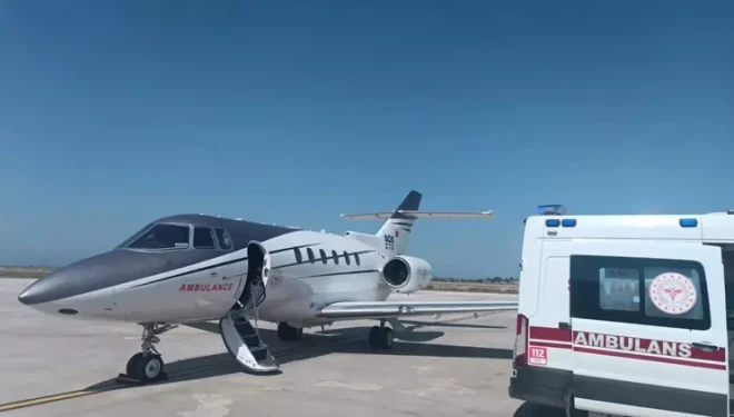 Bir aylık bebek için uçak ambulans havalandı