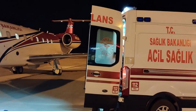 Van'da trafik kazası sonrası tedavi gören Berdan için ambulans uçak havalandı
