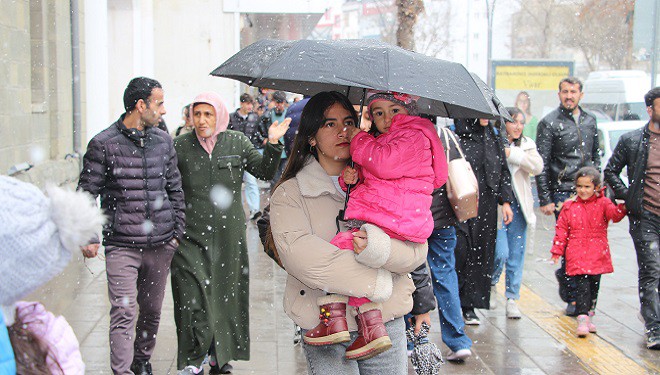 Mart kapıdan baktırdı: Van'a lapa lapa kar yağdı