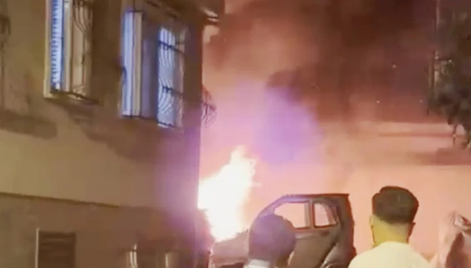 Bir kişi eşini tehdit etti, kayınbiraderinin de aracını yaktı