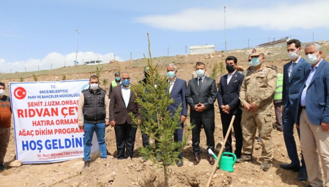 Erciş’te Afrin şehidi anısına 375 fidan dikildi