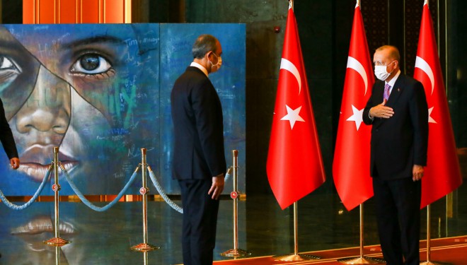 Cumhurbaşkanı Erdoğan'ın 30 Ağustos tebriklerini kabulündeki tablo detayı