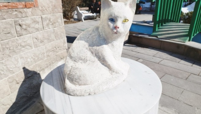 Van Kedisi heykelinin estetikten uzak yapısı tartışmalara neden oldu