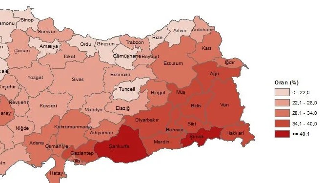 Van: Yüzde 38,0 ile 8’inci sırada