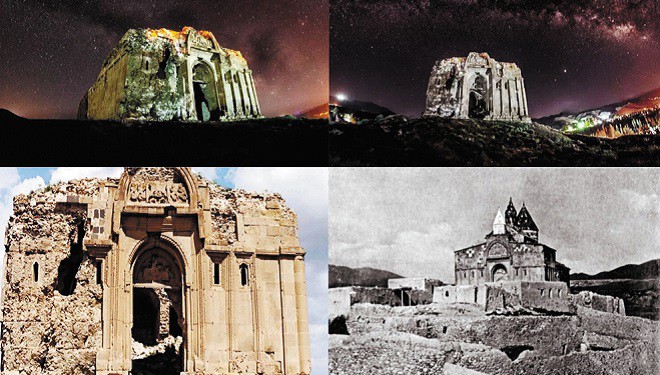 Başkale'deki tarihi kilise, gece ve gündüz fotoğraflandı