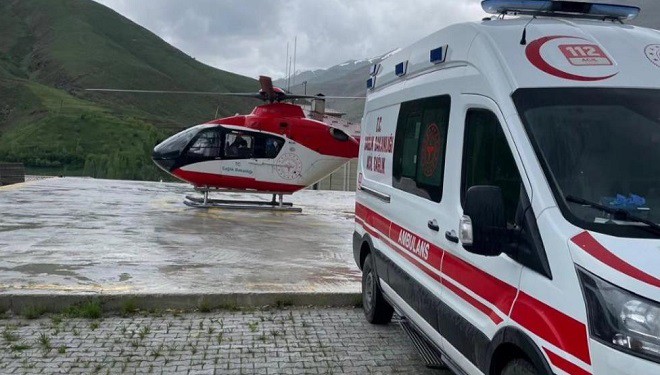 Apandisit tanısı konulan hasta için helikopter havalandı