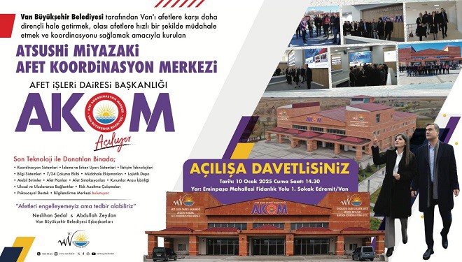 Atsushi Miyazaki Afet Koordinasyon Merkezi (AKOM) açılıyor