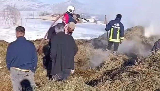 Van'ın İpekyolu ilçesinde ot yangını