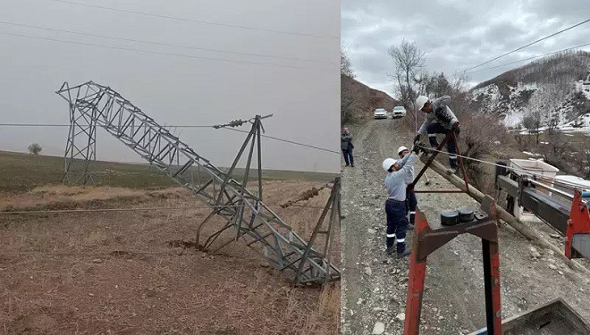 Van, Hakkari ve Muş'ta fırtına elektrik direklerini devirdi
