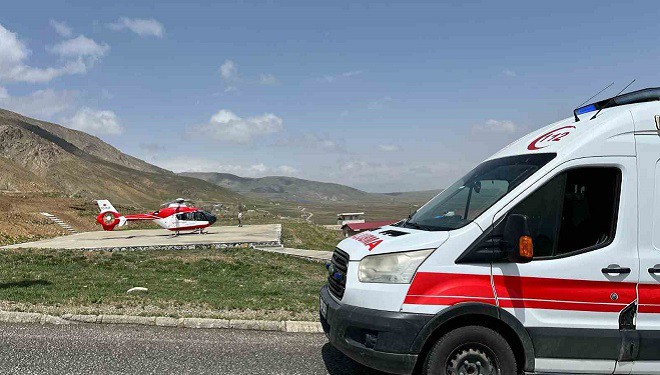 Ambulans helikopter kafa travması geçiren hasta için havalandı