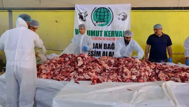 Van’da geleneksel toplu kurban kesimi