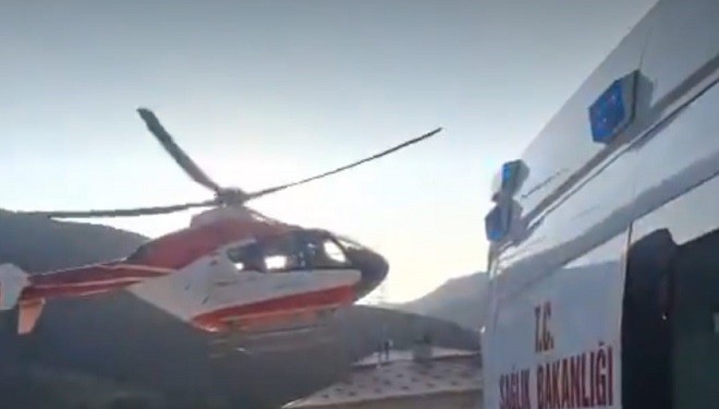 79 yaşındaki hasta için helikopter ambulans havalandı