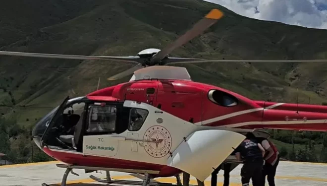 54 yaşındaki hasta için helikopter ambulans havalandı