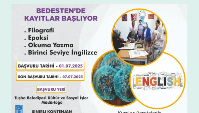 Tuşba Belediyesi Bedesten Çarşısı’nda Ücretsiz Kurs Verecek