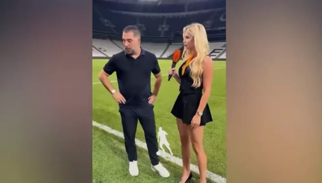 Arda Turan'ın güzel muhabirle göz teması kurmama çabası gündem oldu