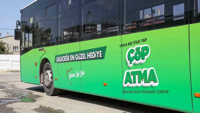 Van Büyükşehir Belediyesinin otobüsleri yeşile büründü