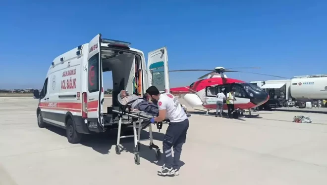 Serebrovasküler hastası, ambulans helikopterle Van’a getirildi