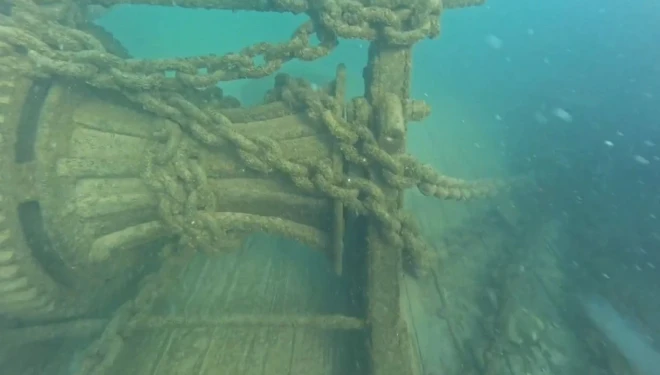 Van Gölü derinliklerinde batık Rus şilebini görüntüledi