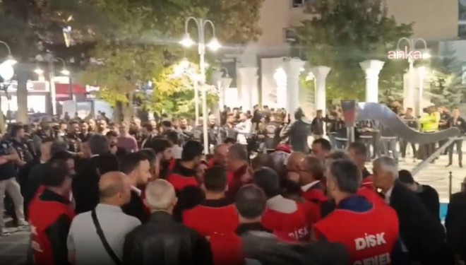 Van'daki işçi eylemi polis engeline takıldı