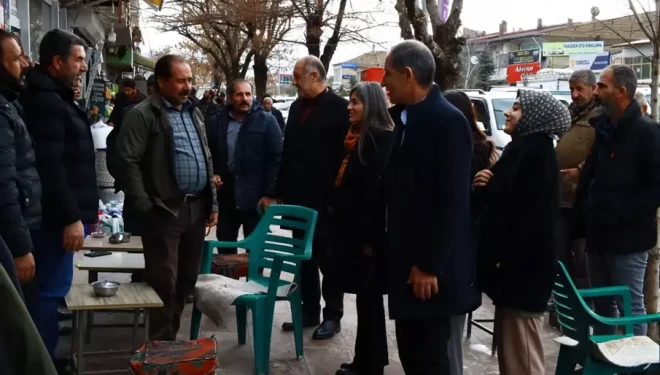 DEM Parti Eş başkanları, Muradiye'de esnaf ziyareti gerçekleştirdi