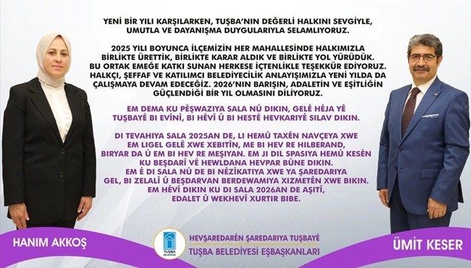 Tuşba Belediyesi'nden yeni yıl kutlama mesajı