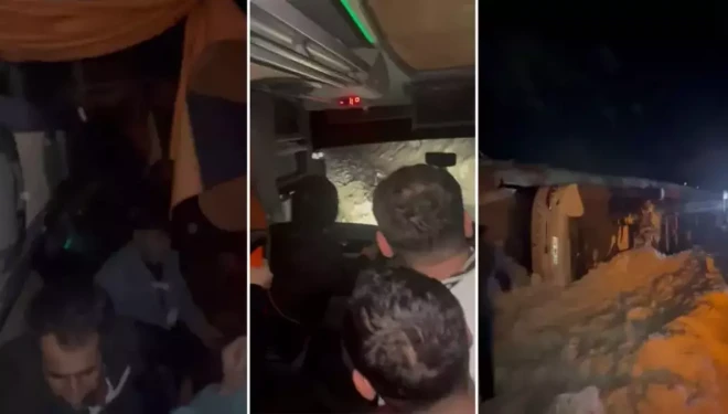 Van yolcu otobüsünün yaptığı kaza kamerada