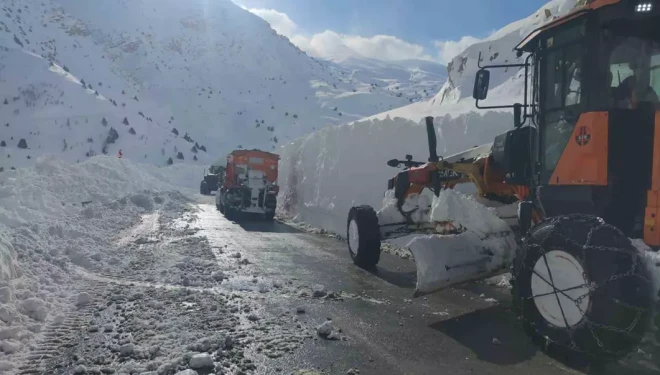 Çığ bölgesinde çalışan greyder şarampole yuvarlandı: Operatör hafif yaralandı