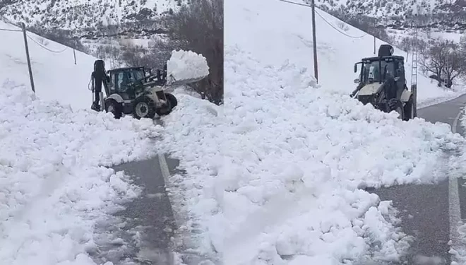 Van'da çığ düştü; kardan temizlenen yol yeniden kapandı