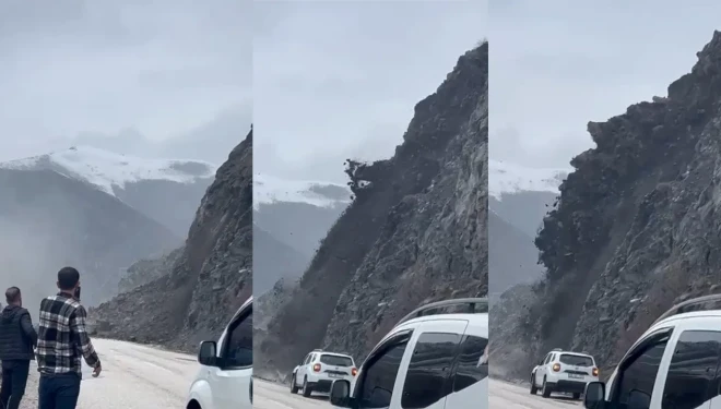 Van - Yüksekova yolu heyelan nedeniyle