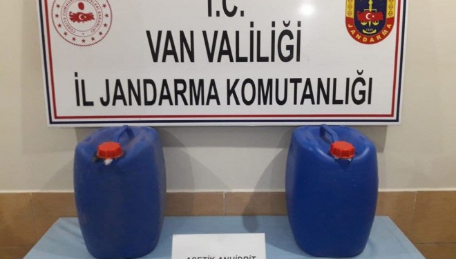 Başkale’de 162 kilo asetik anhidrit maddesi ele geçirildi