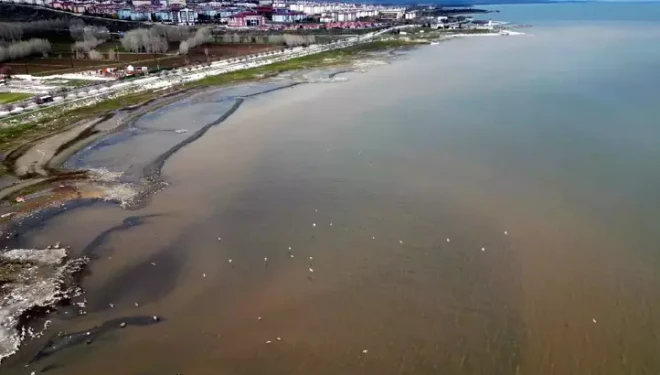 Van Gölü kıyılarında suyun rengi