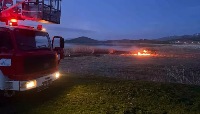 Van’da 2 farklı sazlık alanda yangın çıktı