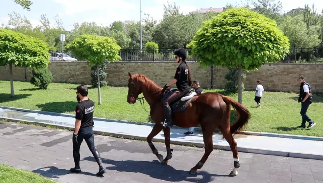 Edremit'te kadın atlı zabıtalar