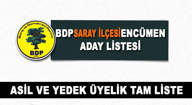 BDP Saray İlçesi Encümen Adayları Açıklandı
