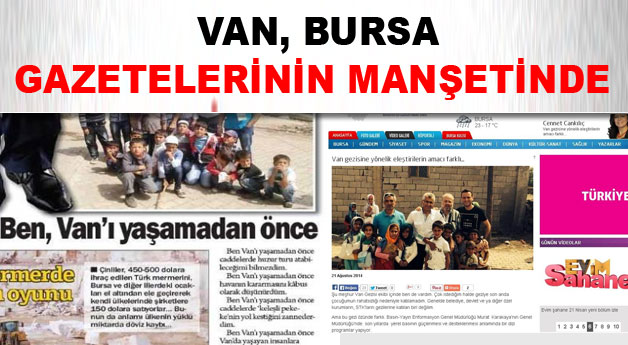 Van, Bursa Gazetelerinin Manşetinde