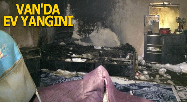 Van'da ev yangını 10 yaralı