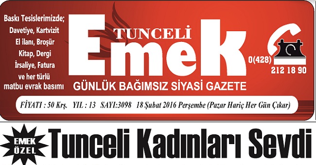 Sadece kadınların çalıştığı gazete Tunceli Emek Gazetesi