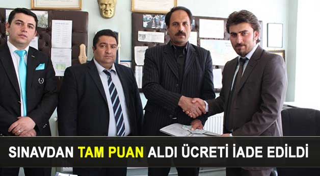 Başarılı kursiyere ücreti iade edildi 
