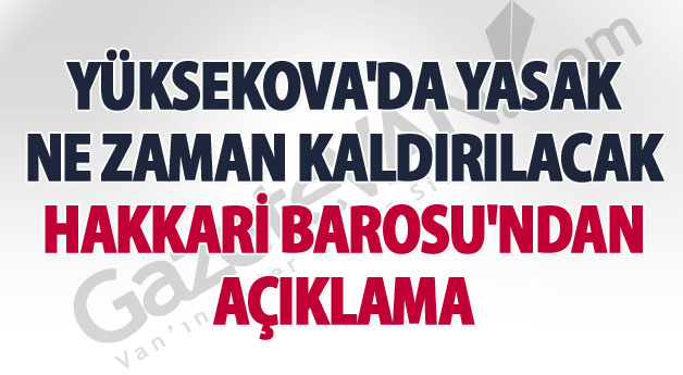 Hakkari Barosundan Yüksekova açıklaması